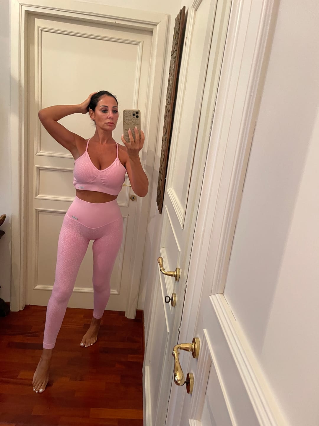 Customer photo review of Leggings Jungle Pitone Rosa Macaron