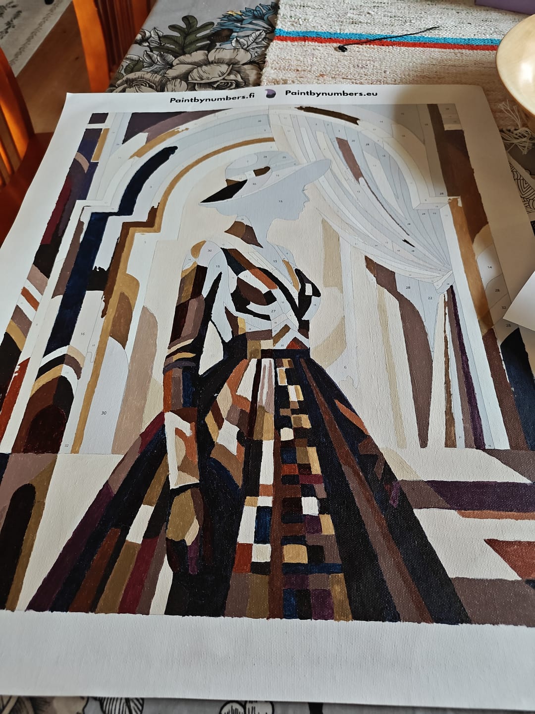 Customer photo review of Woman in Striped Dress 40x50cm - Paint By Numbers