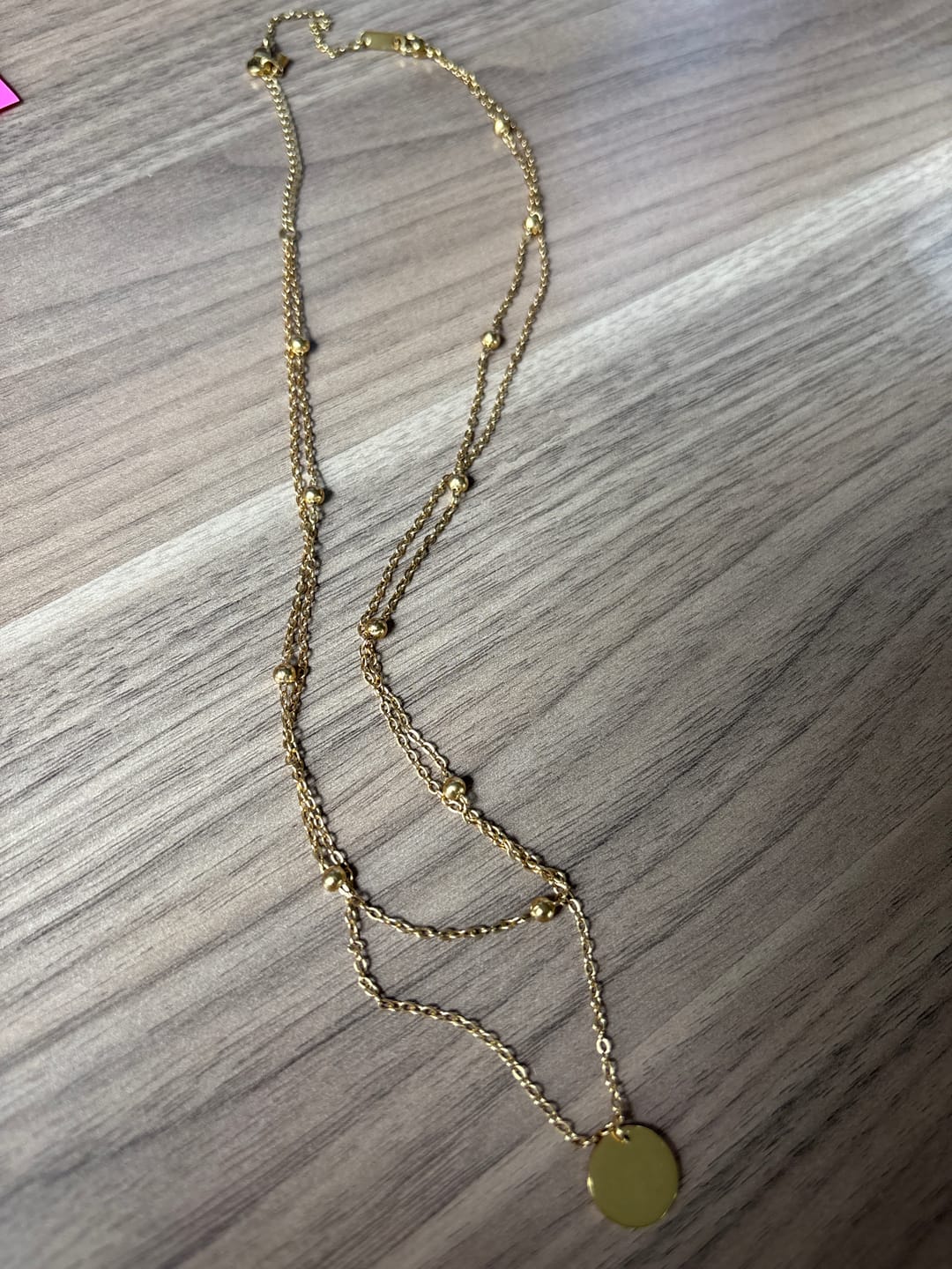 Customer photo review of Layered Disc Necklace