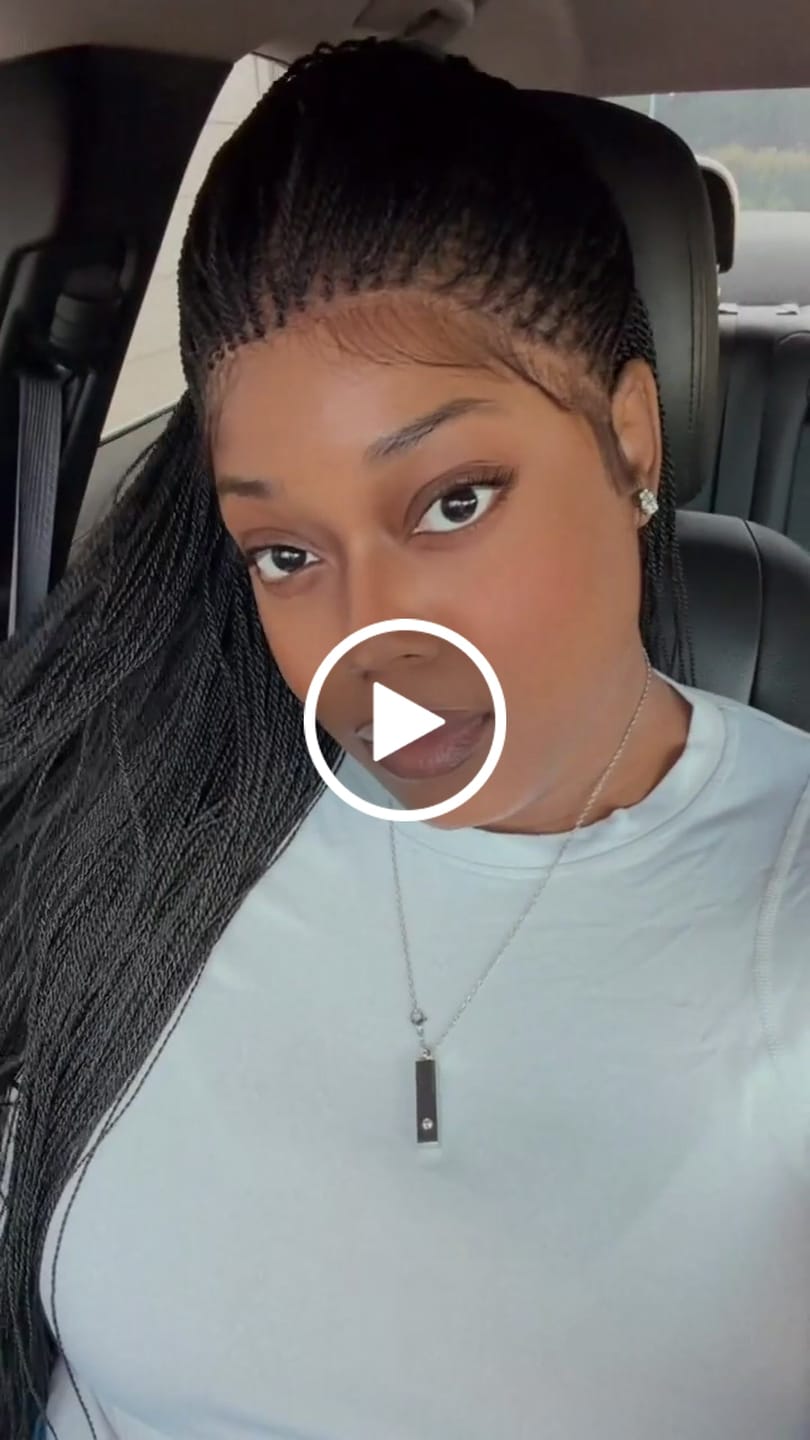 Customer video review of Mica - Micro Senegalese Twist Pre Bleached Swiss HD Full Lace Knotless Braids Wig 799 Strands