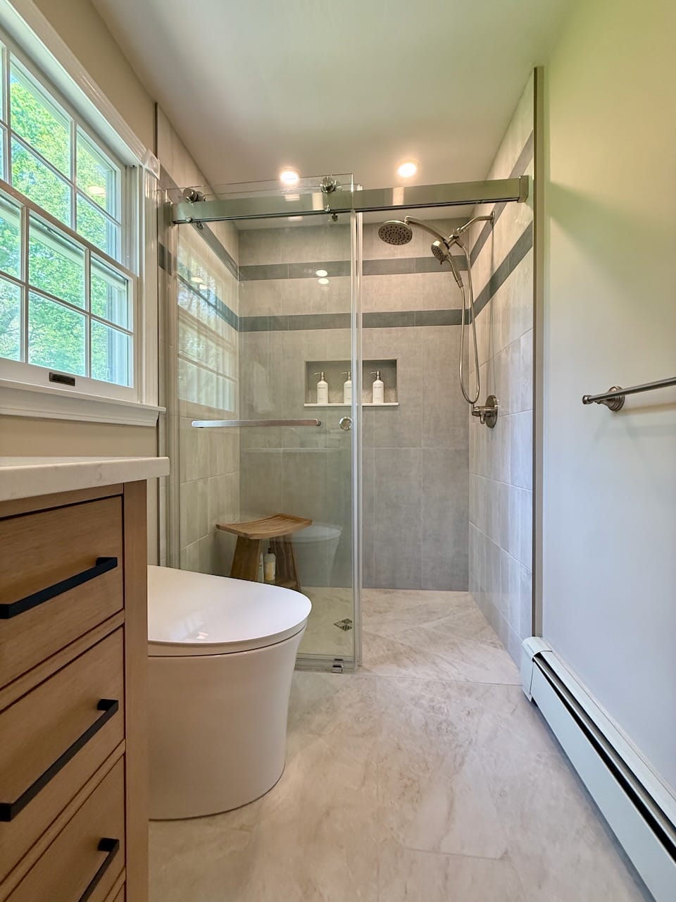 Customer photo review of MCOCOD® Soft-Closing Double Sliding Frameless Shower Door with One Finger Pull - DS13H