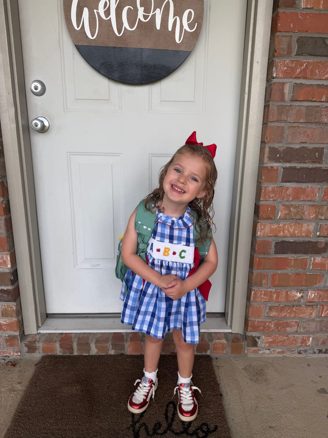 Customer photo review of School Ready Smocked Blue Plaid Beverly Short Set