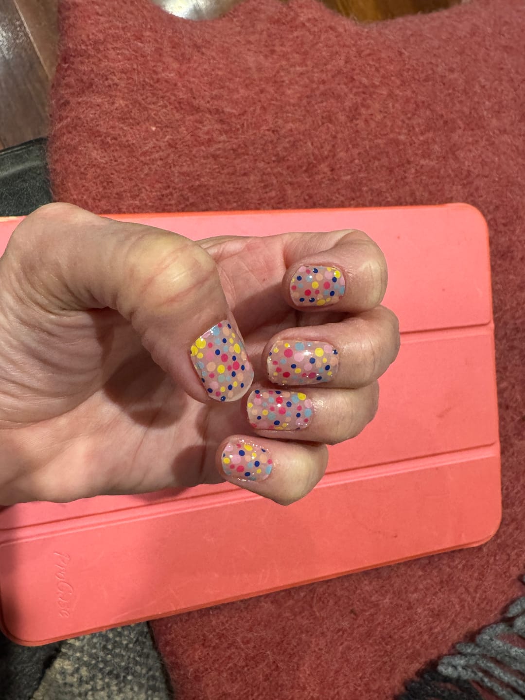 Customer photo review of Rainbow Sprinkles Semi Cured Gel Nail Sticker Kit