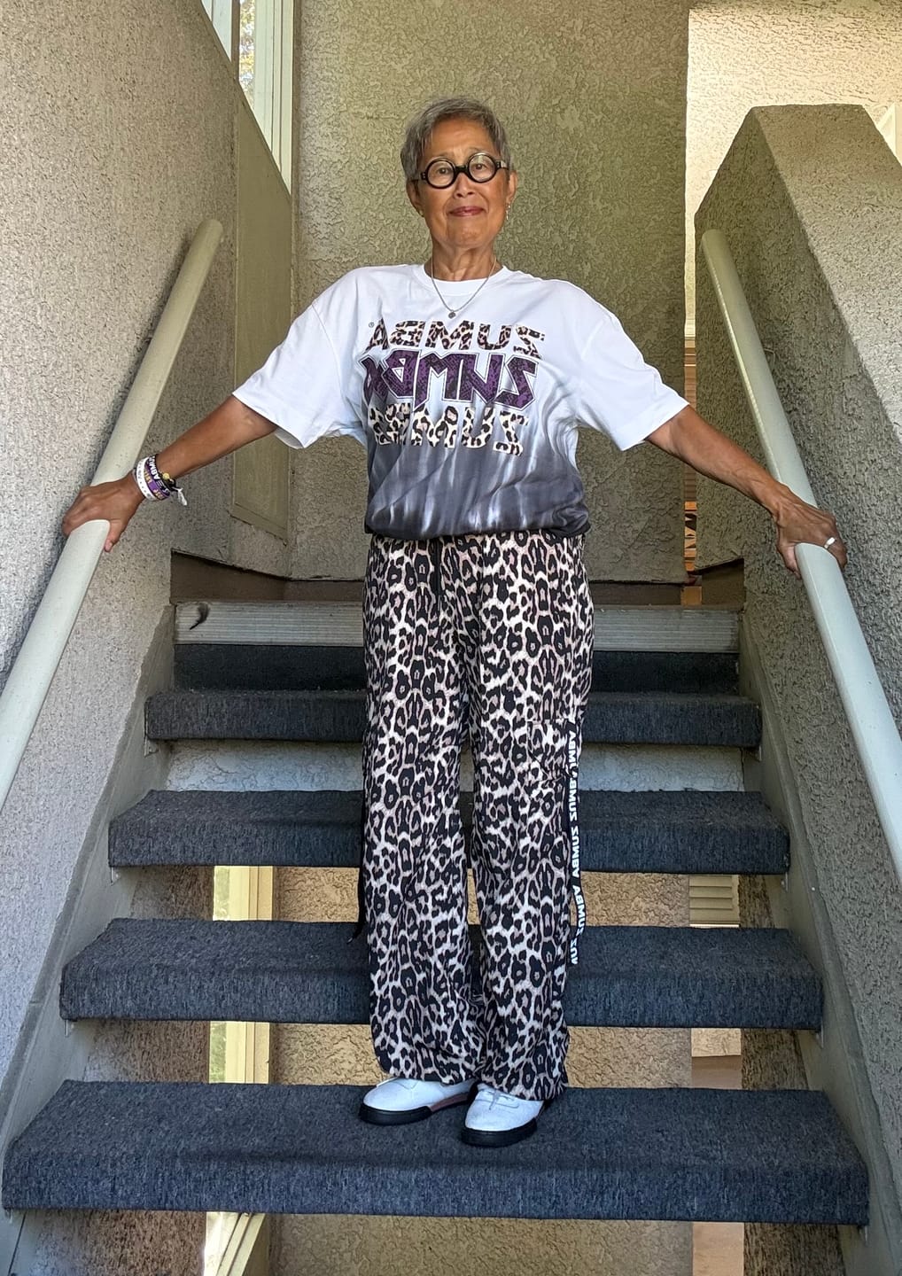 Customer photo review of Rock 'n' Roll Unisex Oversized Crew Neck Top