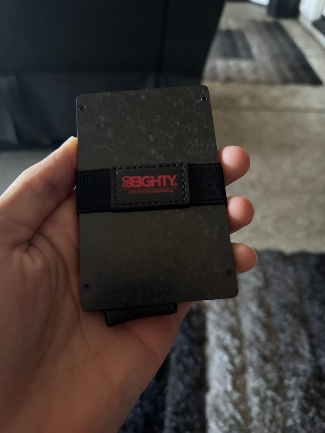 Customer photo review of 80Eighty® Minimalist Forged Carbon Wallet