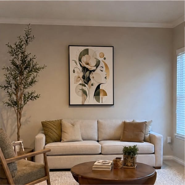 Customer photo review of Floral Woman Canvas Wall Art
