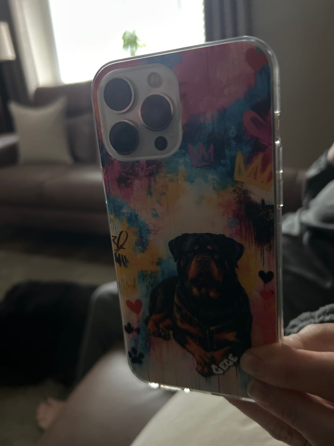 Customer photo review of Graffiti - Personalised Phone Case