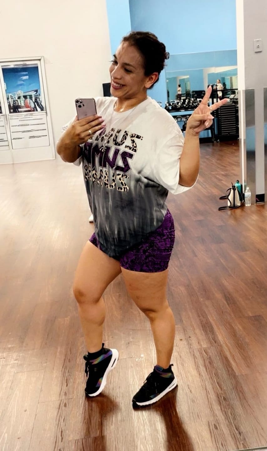 Customer photo review of Rock 'n' Roll High Waisted Biker Shorts