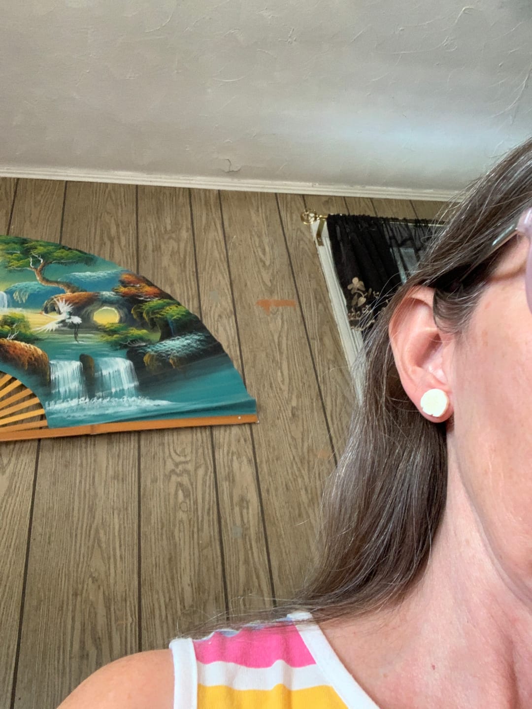 Customer photo review of Sand Dollar Studs Hypoallergenic Earrings for Sensitive Ears with Plastic Posts