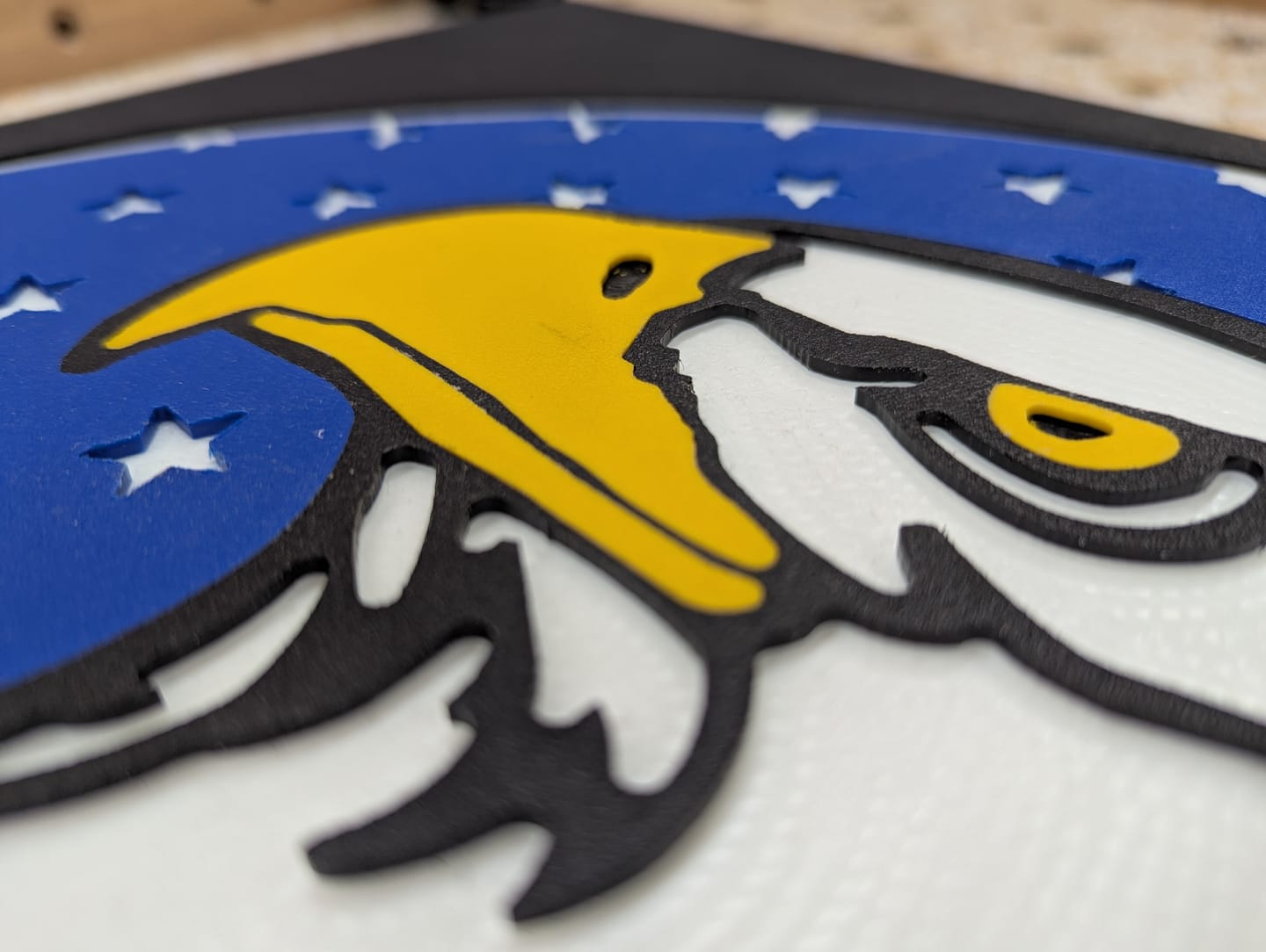 Customer photo review of American Flag Eagle CNC Sign Kit