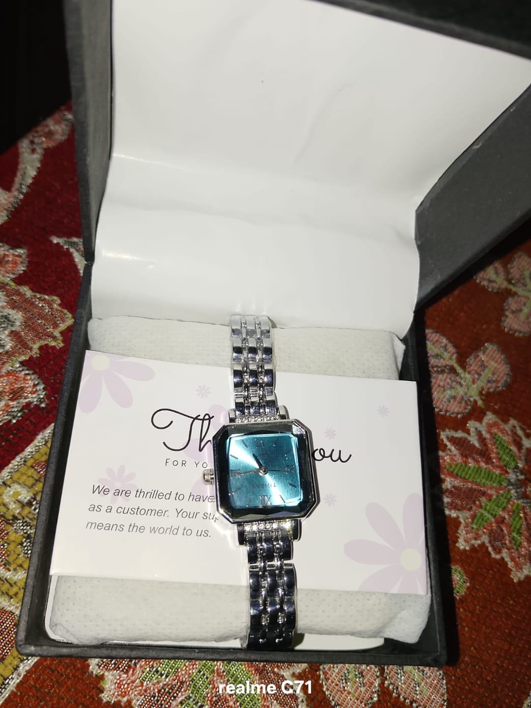 Customer photo review of Faceted Square Watch