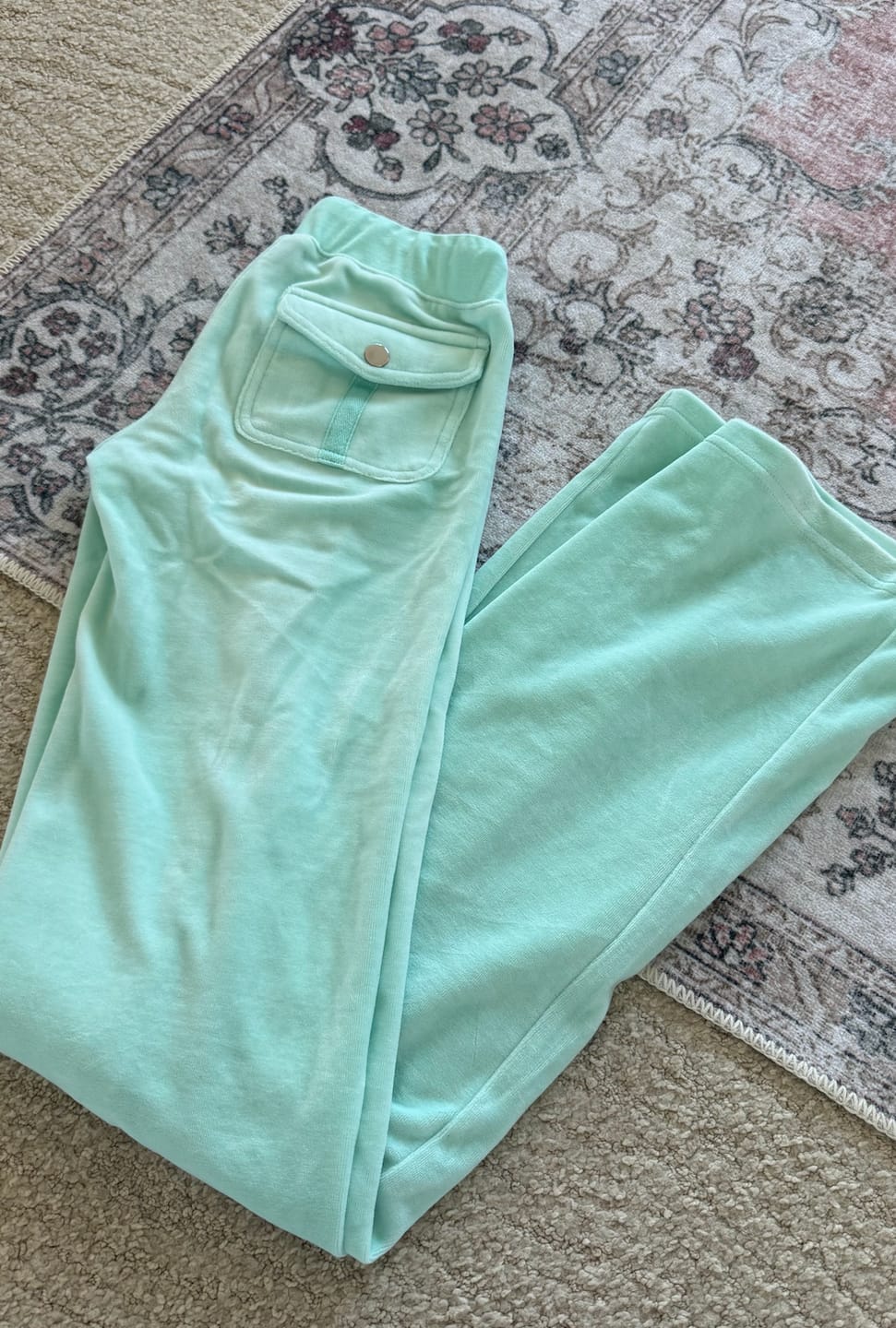 Customer photo review of Superlow Trackpants | Aquamarine