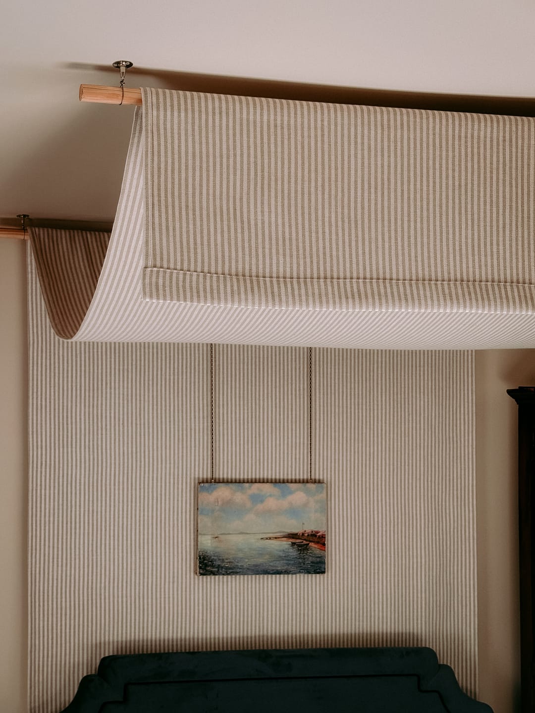 Customer photo review of Milo Linen Blend Striped Custom Curtain