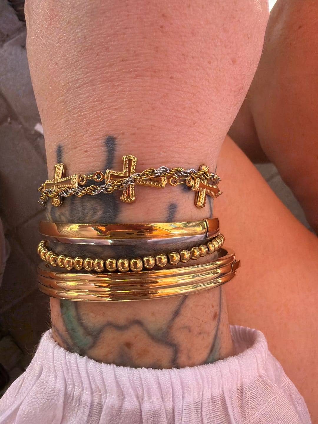 Customer photo review of Chunky Layered Bangle