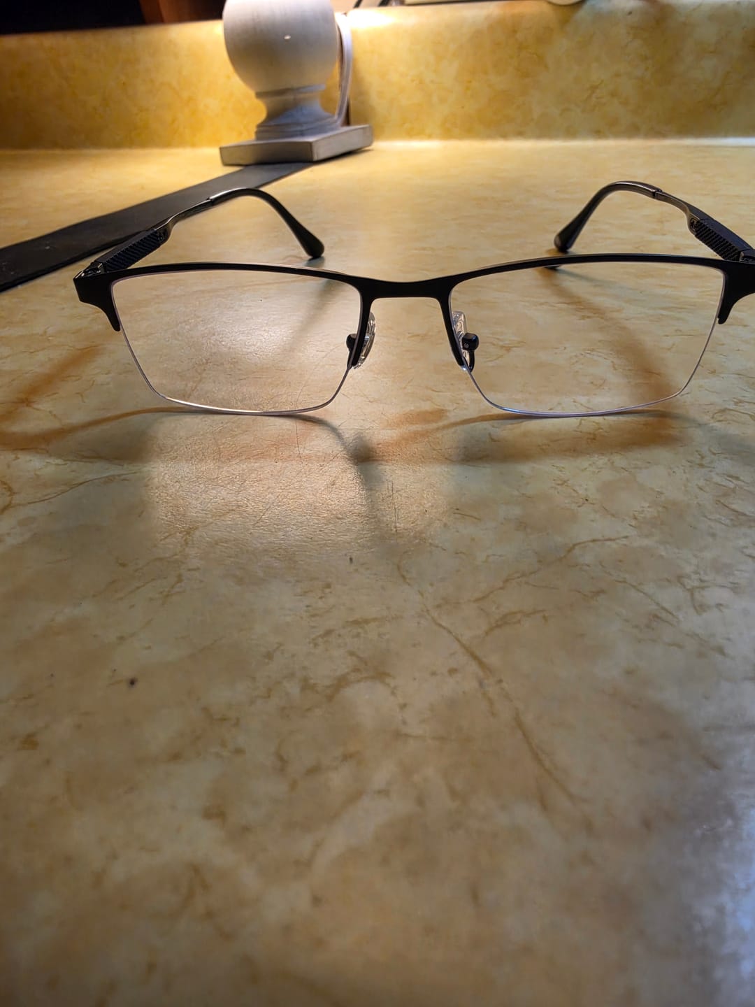 Customer photo review of Sean | Semi-rimless Rectangle Titanium Magnetic Clip-on Eyeglasses Sunglasses