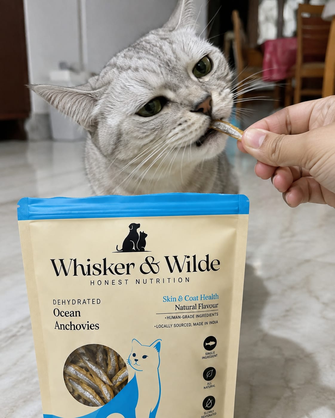 Customer photo review of Dehydrated Anchovies – Original (Cat)