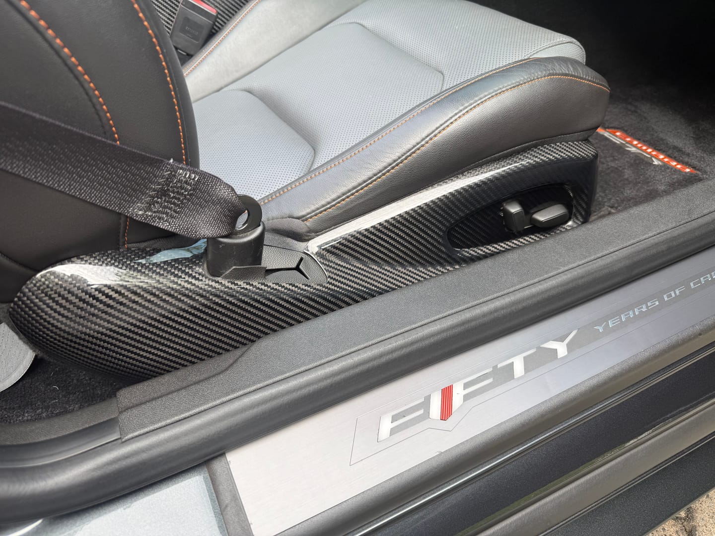Customer photo review of 2016–2024 Chevrolet Camaro Real Carbon Fiber Bottom Seat Trim Cover