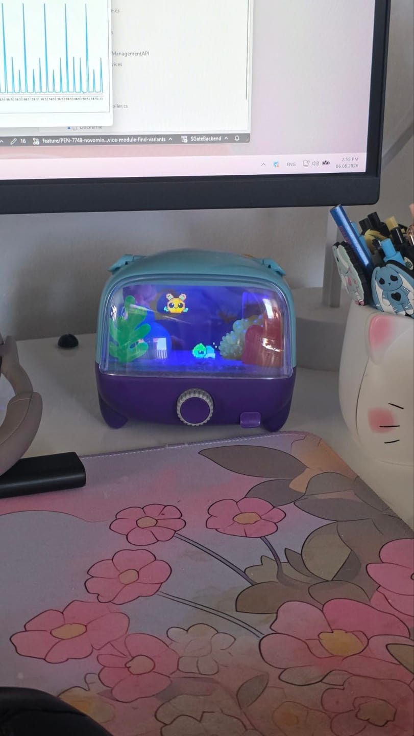 Customer photo review of Bitzee Aquarium Fish Tank