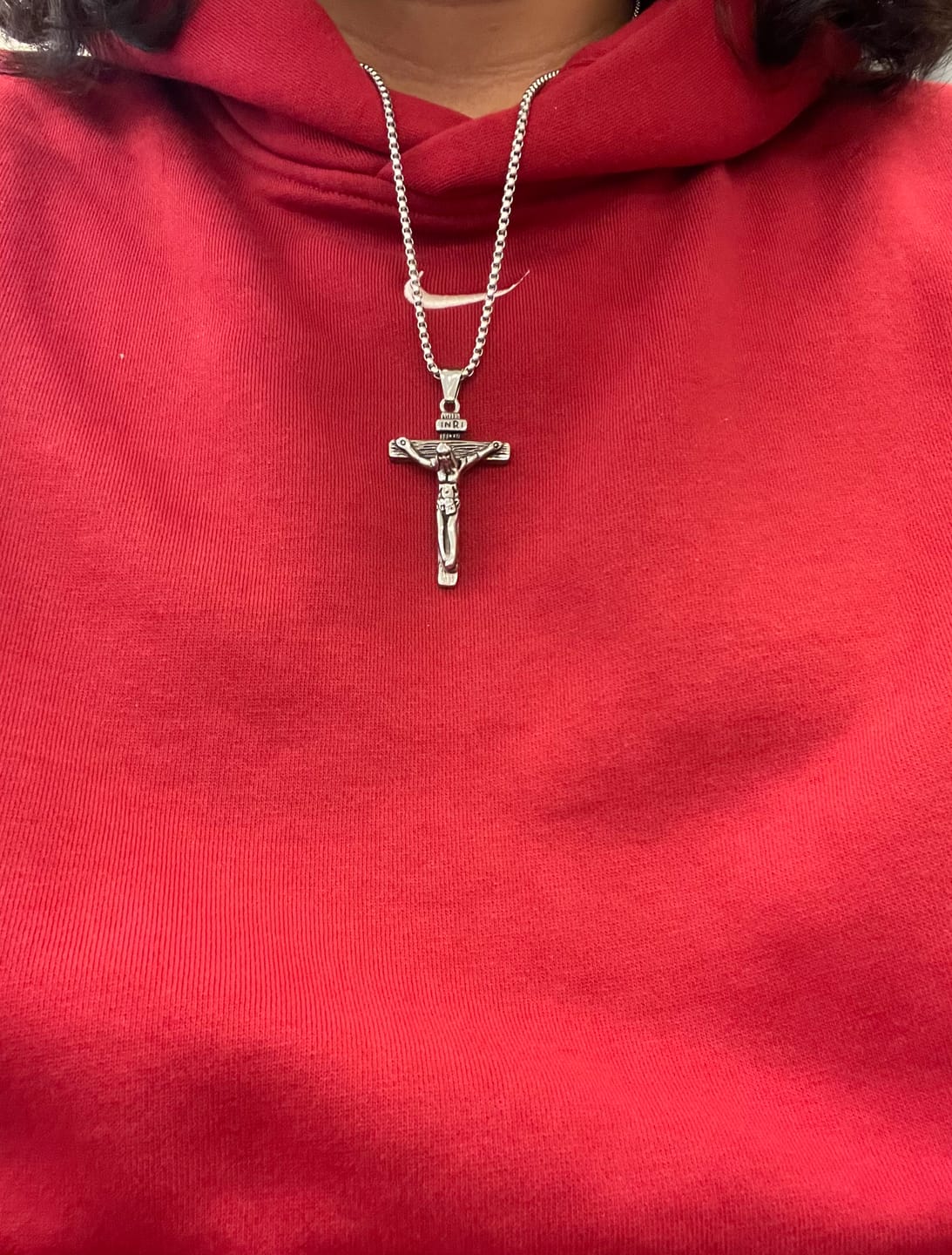 Customer photo review of FREE Today: Christ Jewelry Crucifix Pendant Charm Necklace