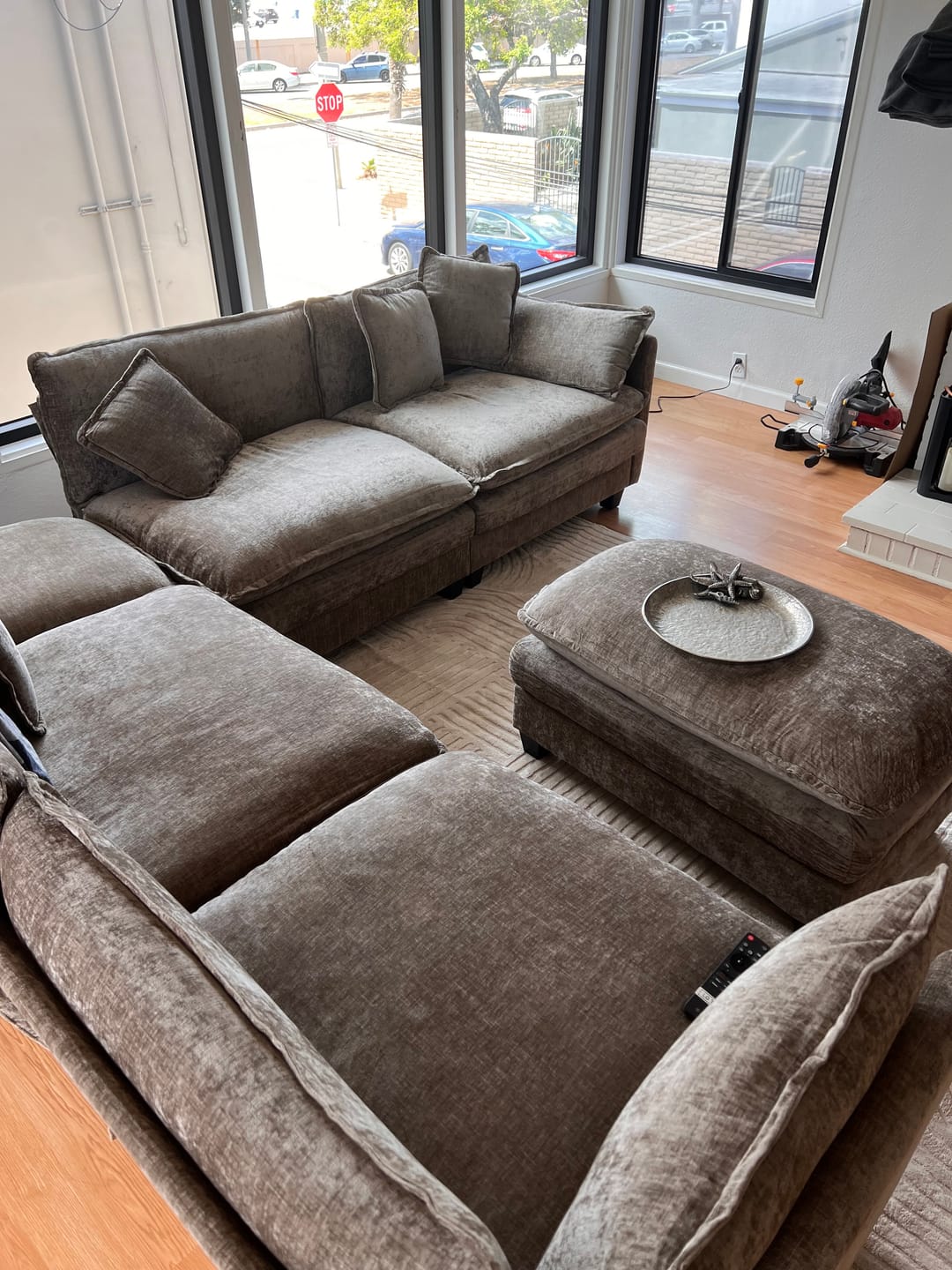 Customer photo review of 149.2 Inch Cloudy Luxury Thickened Cushion Modular Sofa