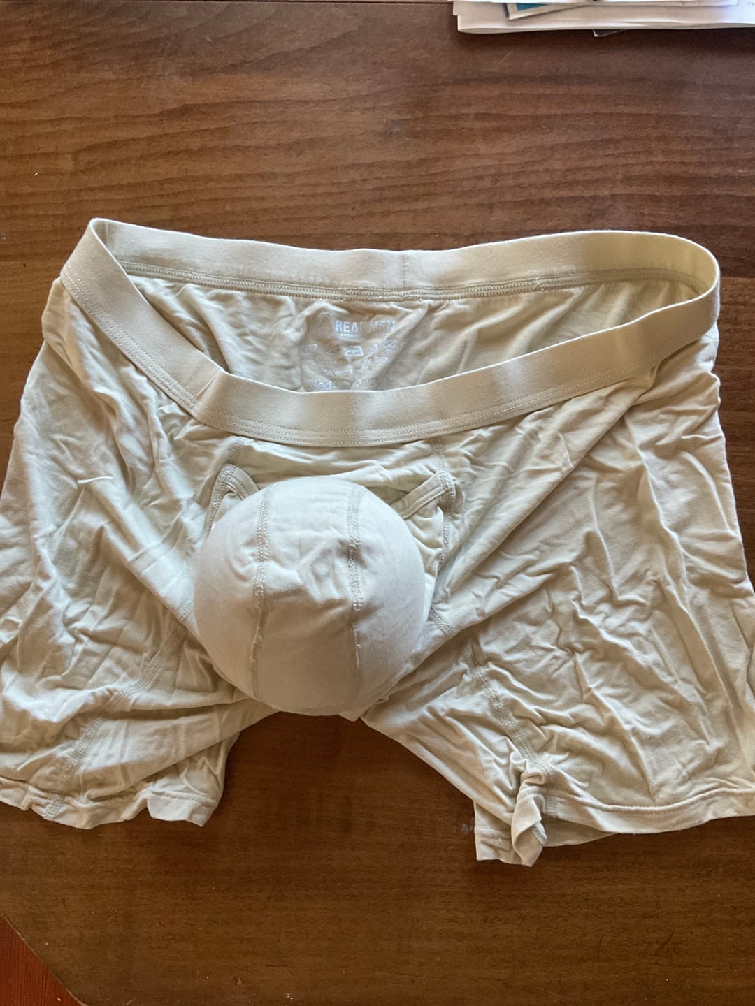 Customer photo review of Modal 7in Boxer Briefs No Fly 3pk Lemon Icing/Nimbus Cloud/Peach Dust