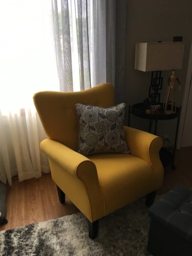 Customer photo review of Allston High Back Upholstered Accent Armchair