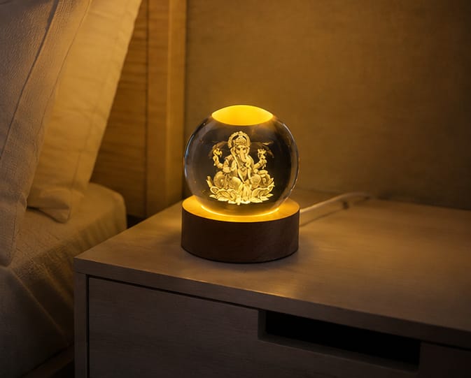 Customer photo review of DivineGlow™ 3D Ganesha Crystal Lamp
