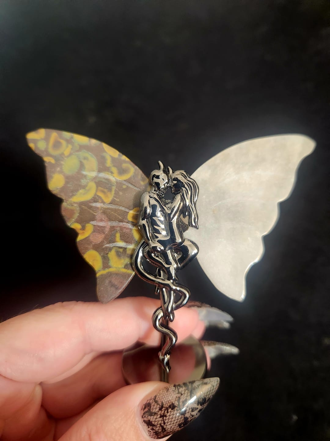 Customer photo review of Natural Crystal Angel & Demon Wings