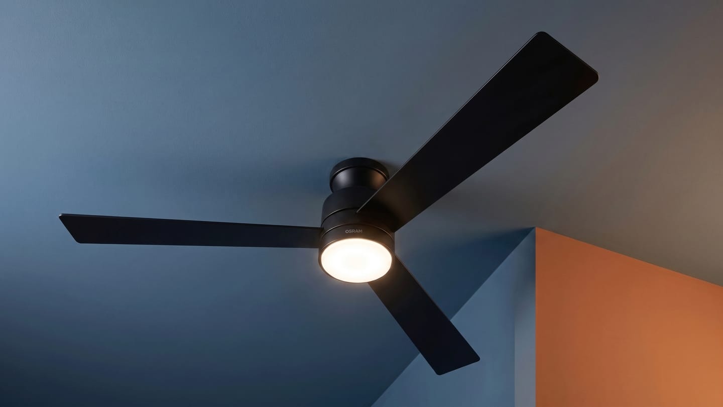 Customer photo review of OSRAM LED Deckenventilator Caju, Schwarz-Holz, 48W, 1320mm, 1120lm, CCT