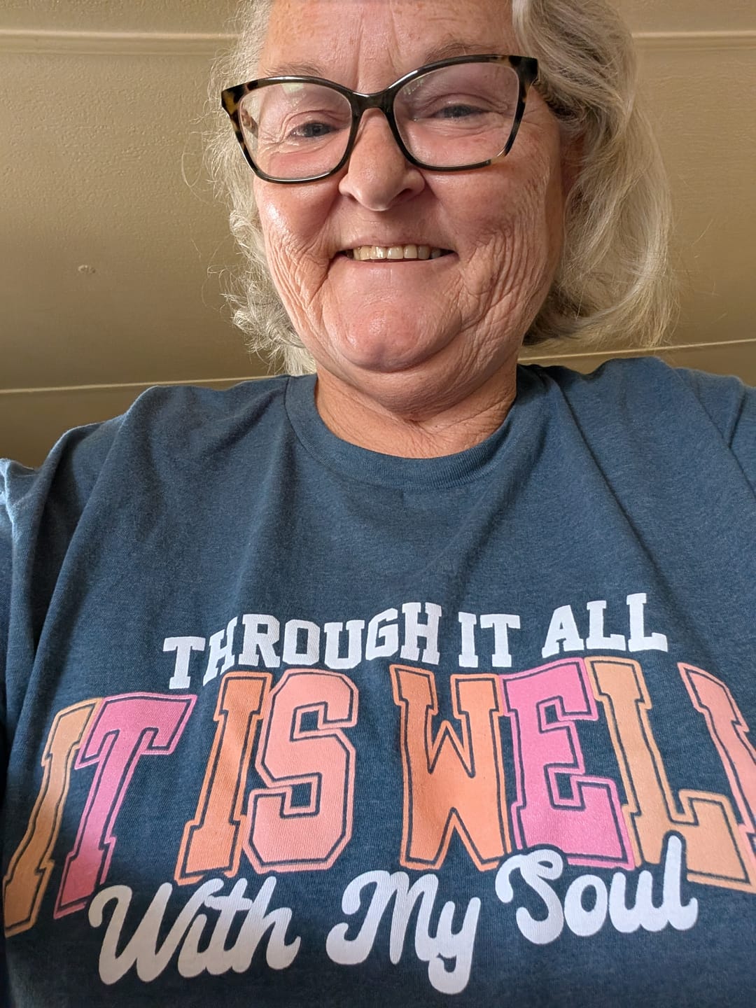 Customer photo review of It Is Well Arch Tee