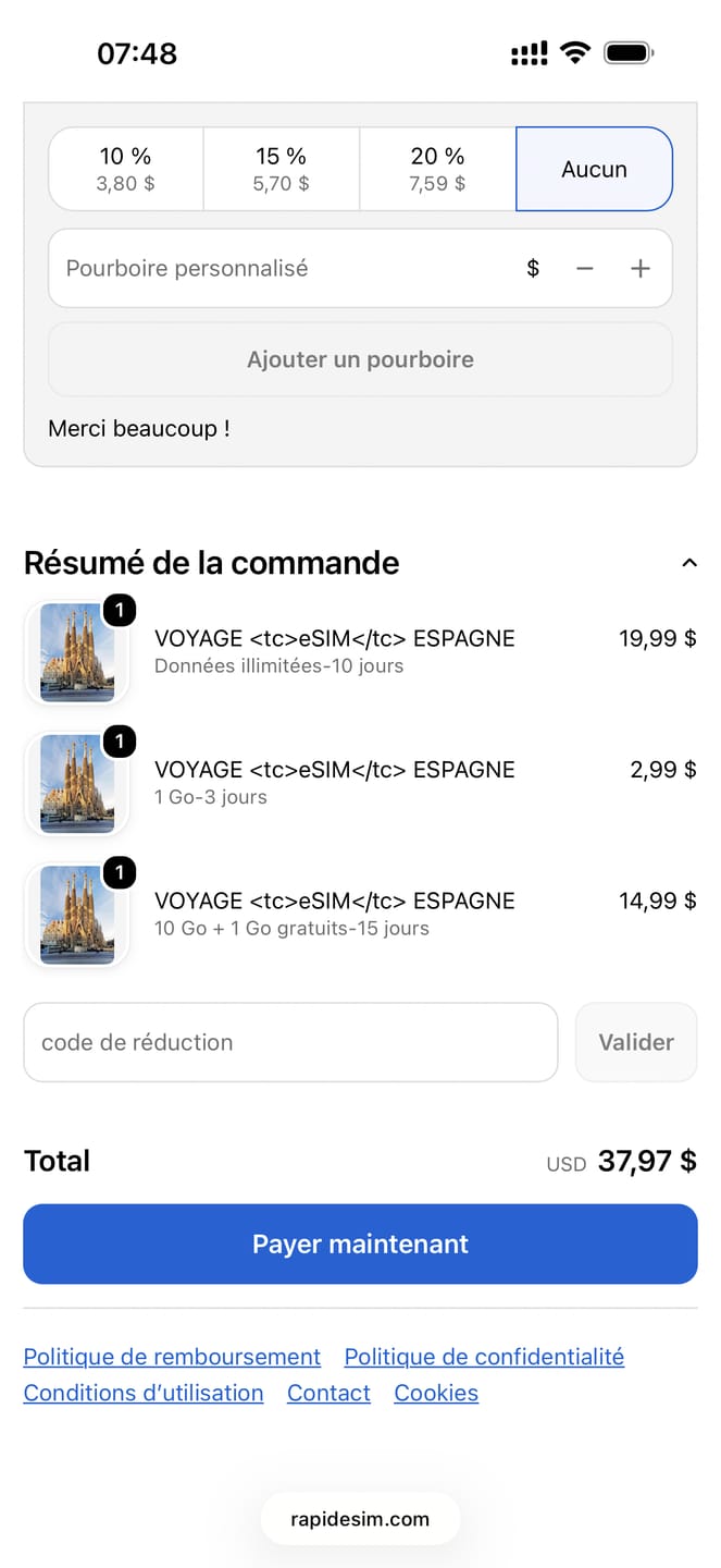 Customer photo review of TRAVEL eSIM SPAIN