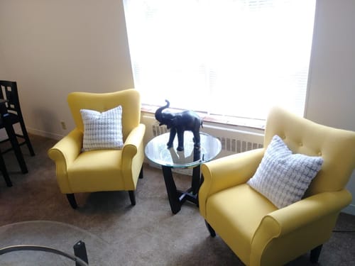 Customer photo review of Allston High Back Upholstered Accent Armchair