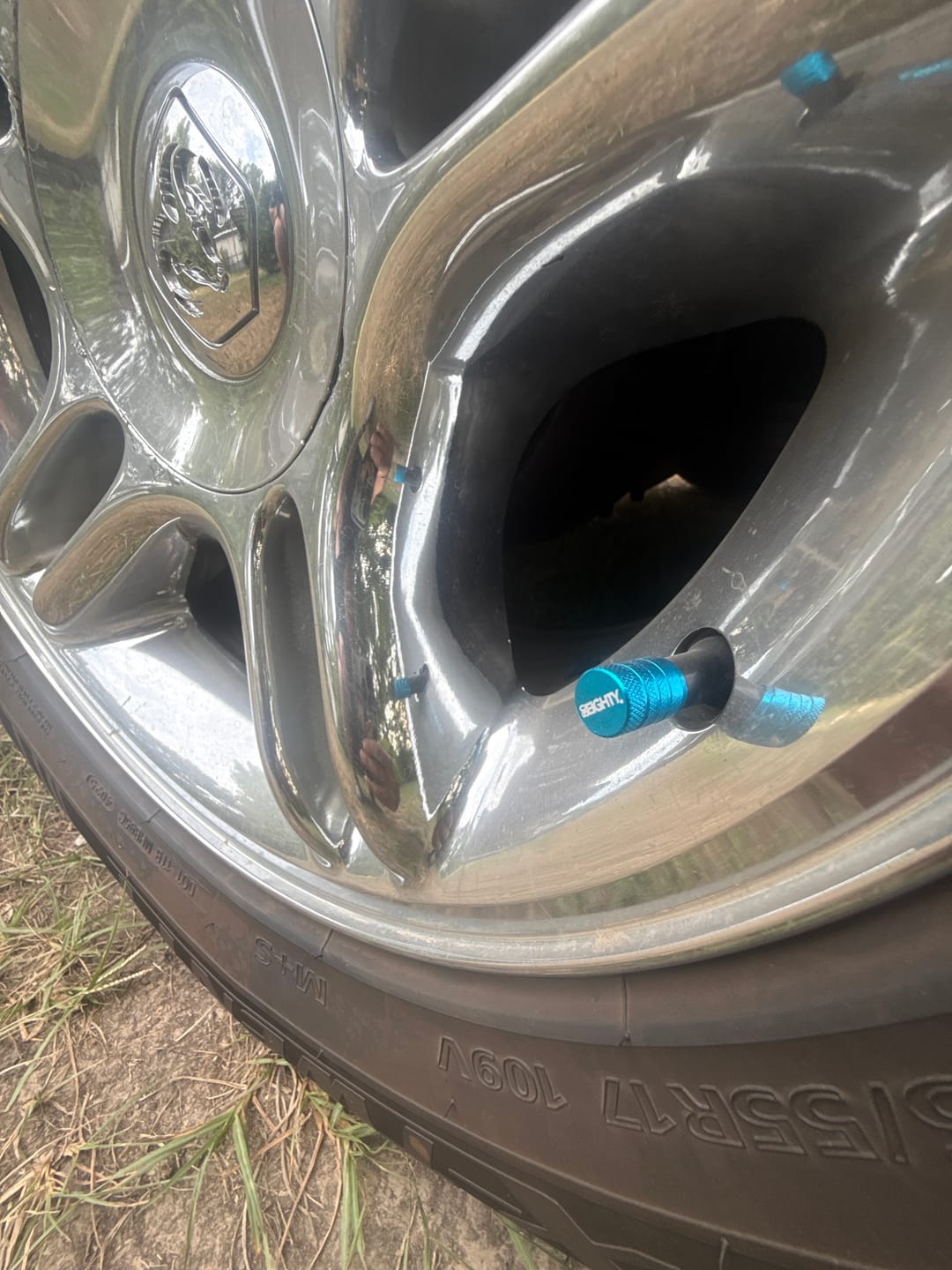 Customer photo review of 80Eighty® Teal Valve Stem Caps