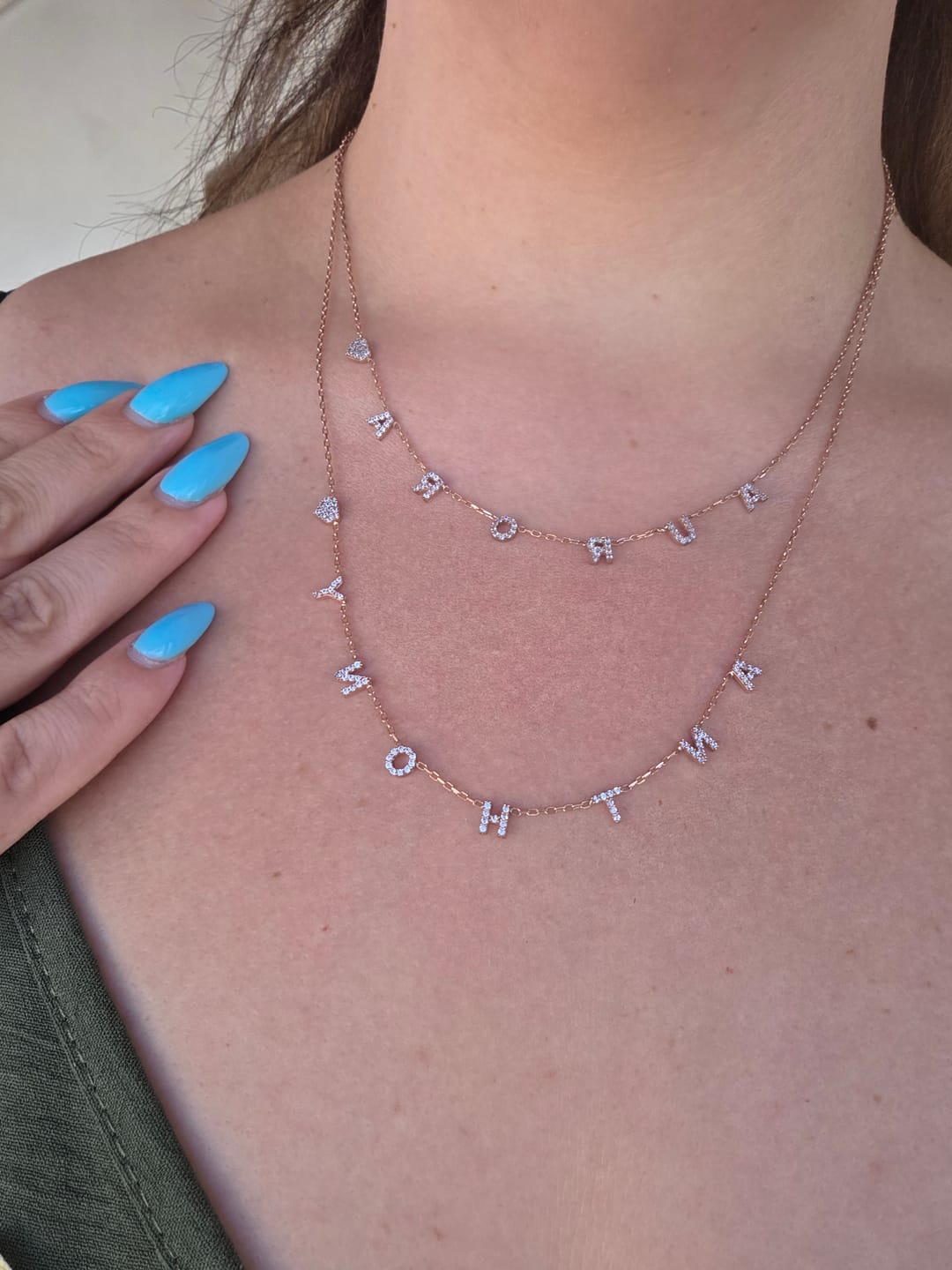 Customer photo review of Collana MINI LETTERS BRIGHT