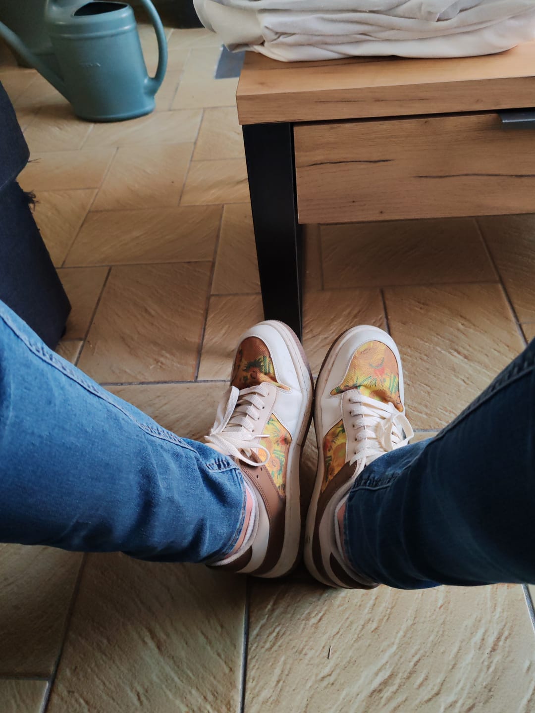 Customer photo review of Van Gogh Sunflowers inspired sneakers