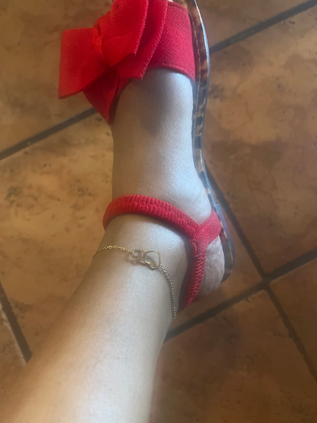 Customer photo review of Heart Link Anklet