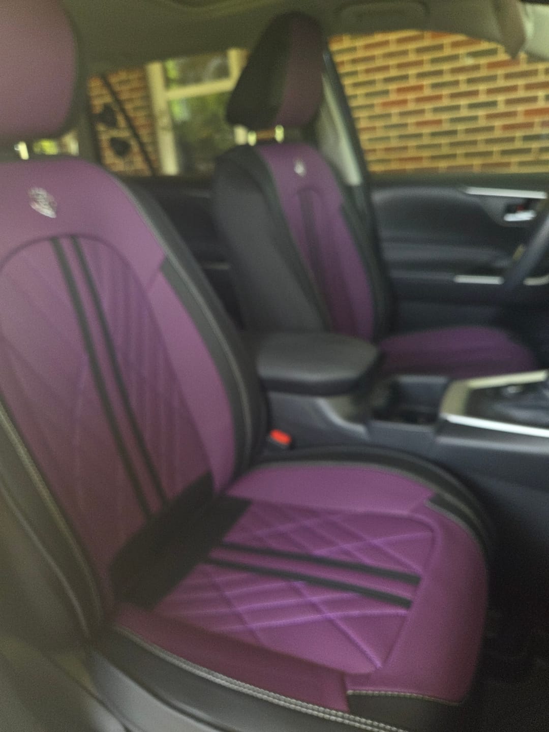 Customer photo review of Purple & Black Car Seat Covers