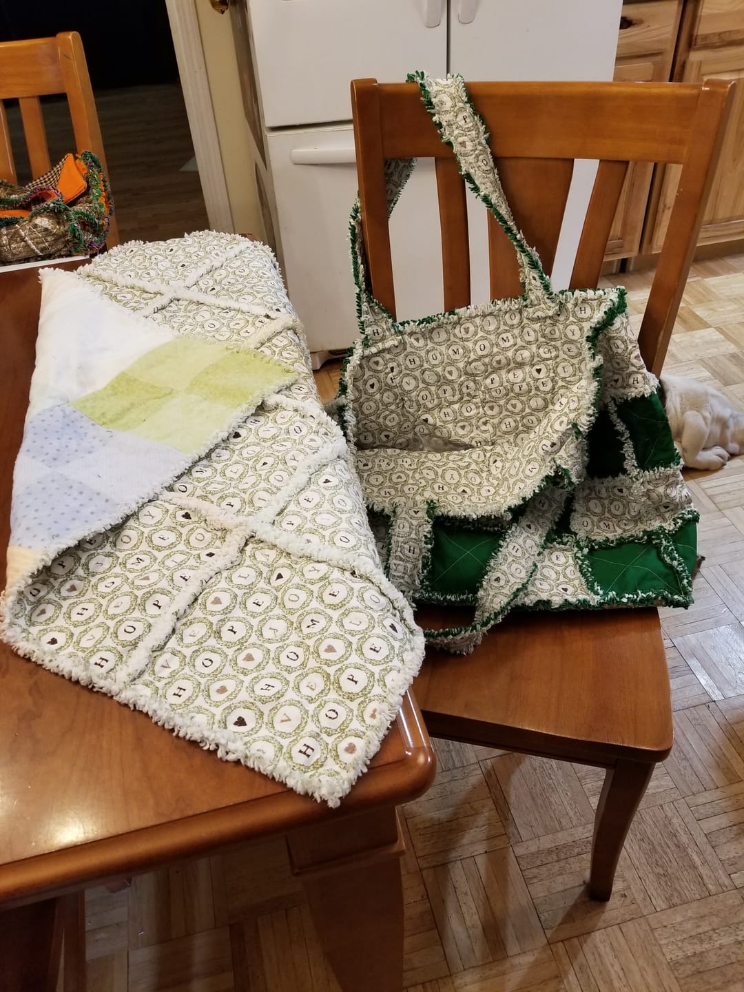 Customer photo review of CLEARANCE - $25 Whole 8 Yard Bolt Liquidation Camelot Love Wreath on White