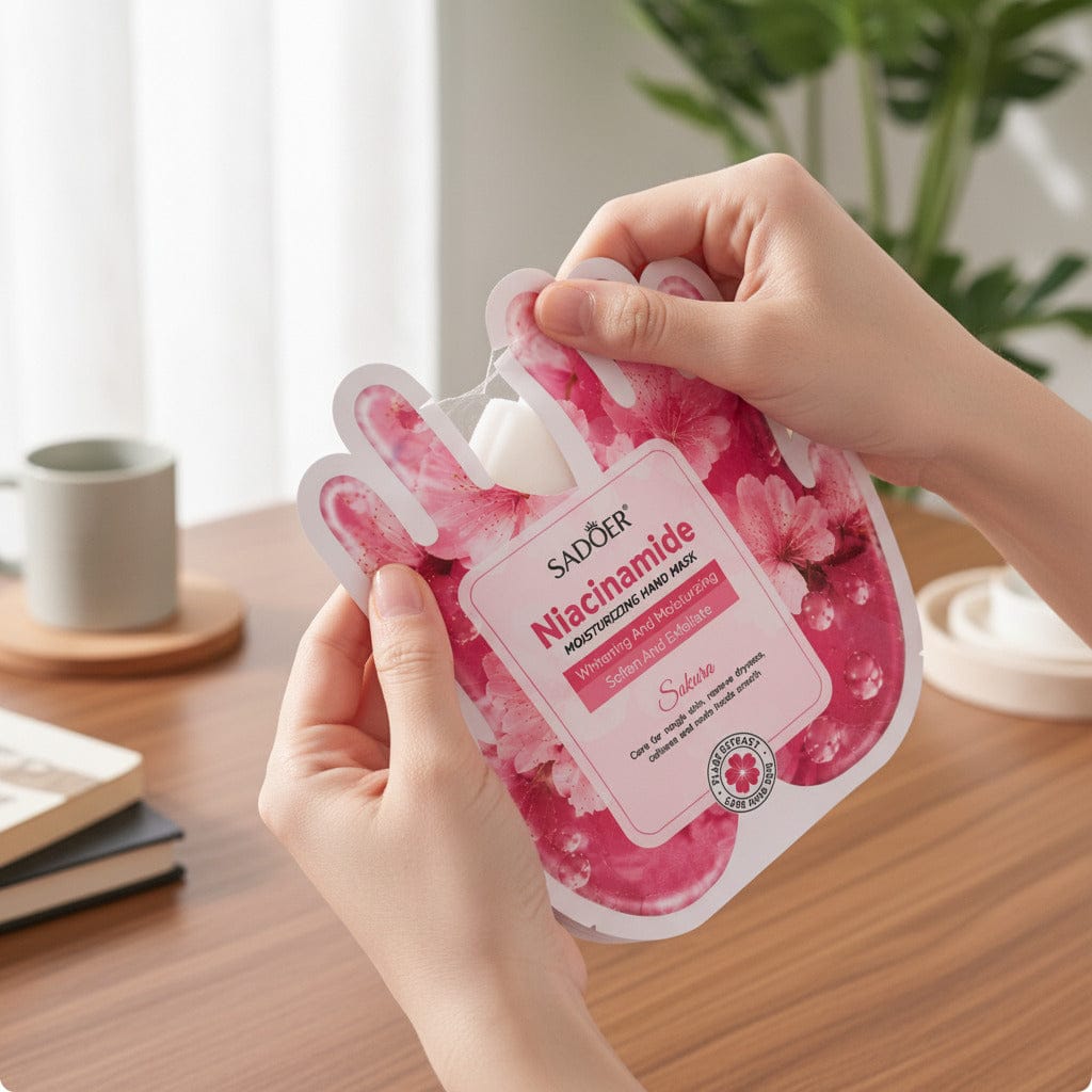 Customer photo review of Maschera Mani Niacinamide & Sakura – Idratante e Illuminante