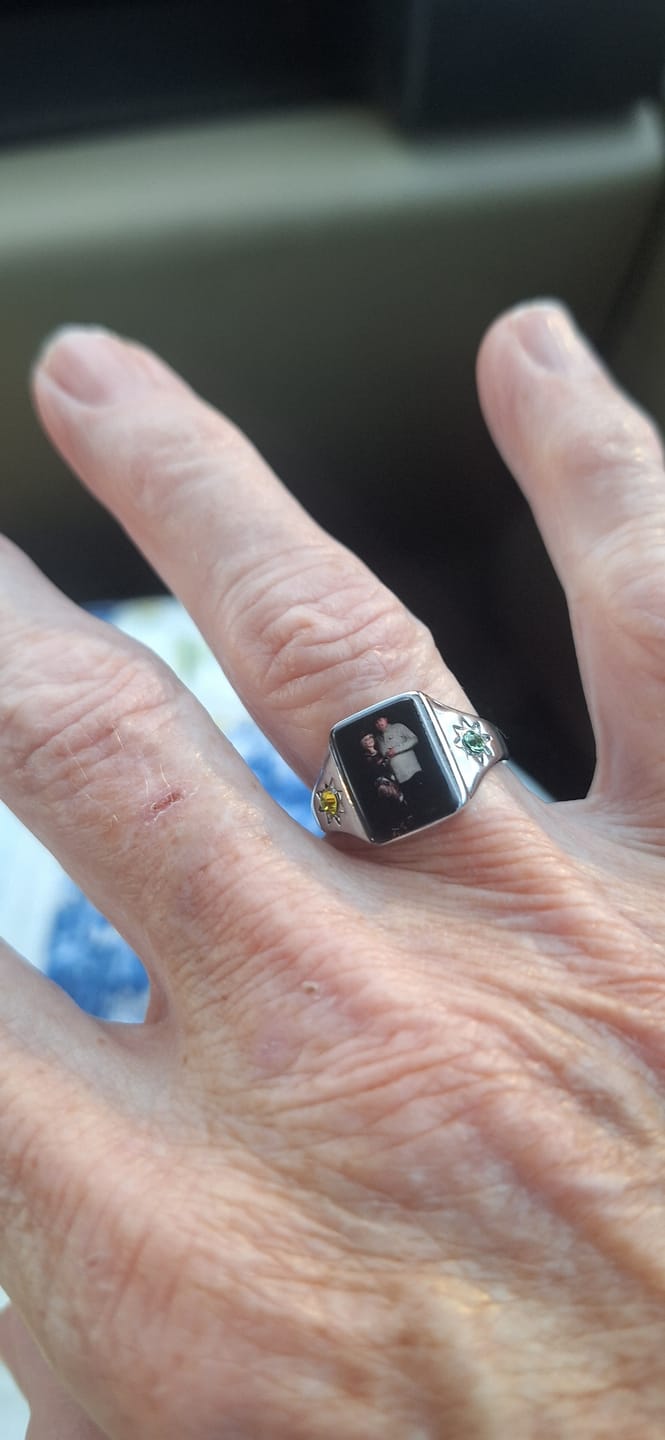 Customer photo review of Personalized Photo Birthstone Custom Ring