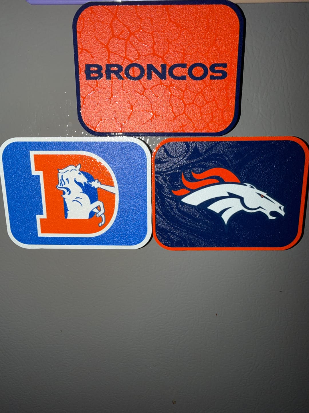 Customer photo review of Denver Broncos - SET of 3 Magnets