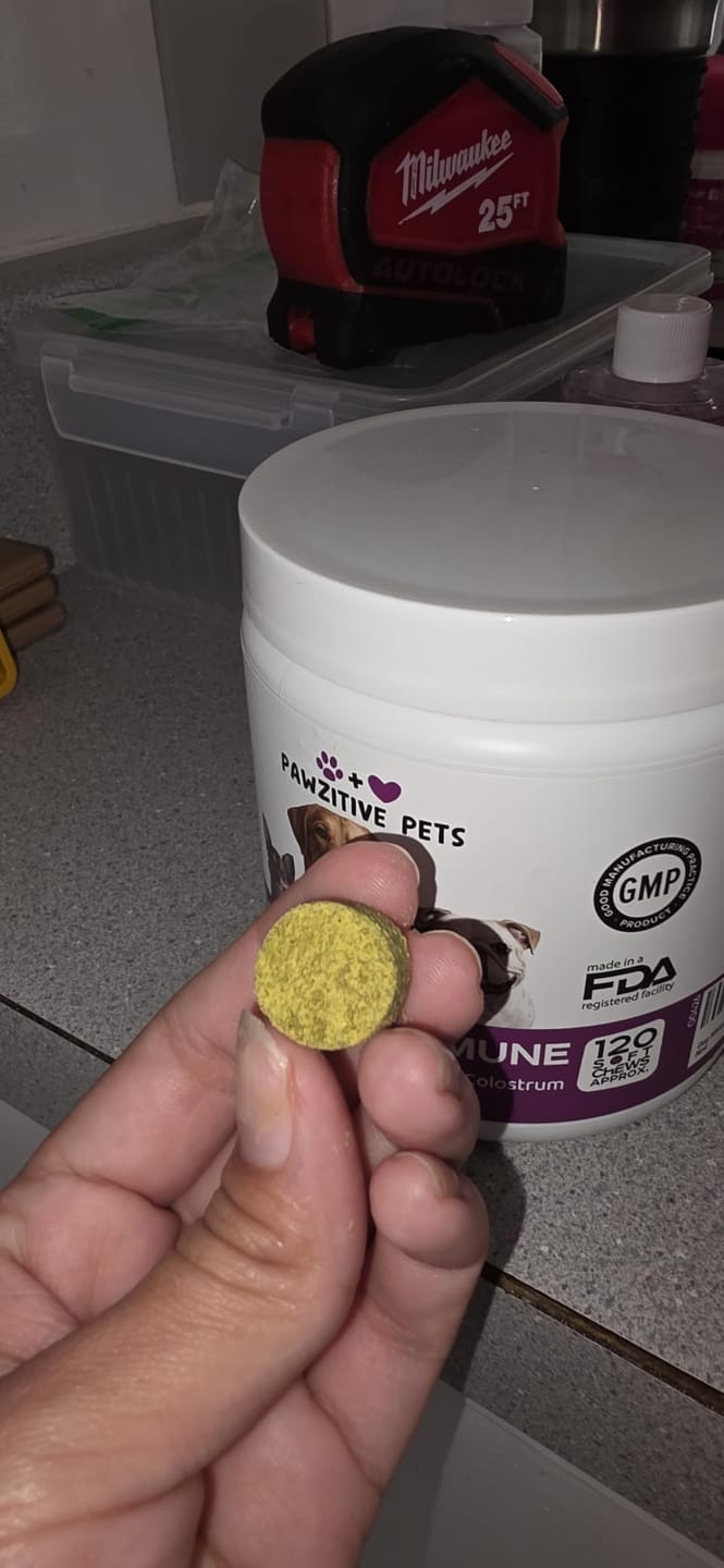 Customer photo review of Dog Allergy Chews for Itchy Skin, Paw Licking & Seasonal Allergies – Immune Support, 120 Soft Chews (Beef Flavor)