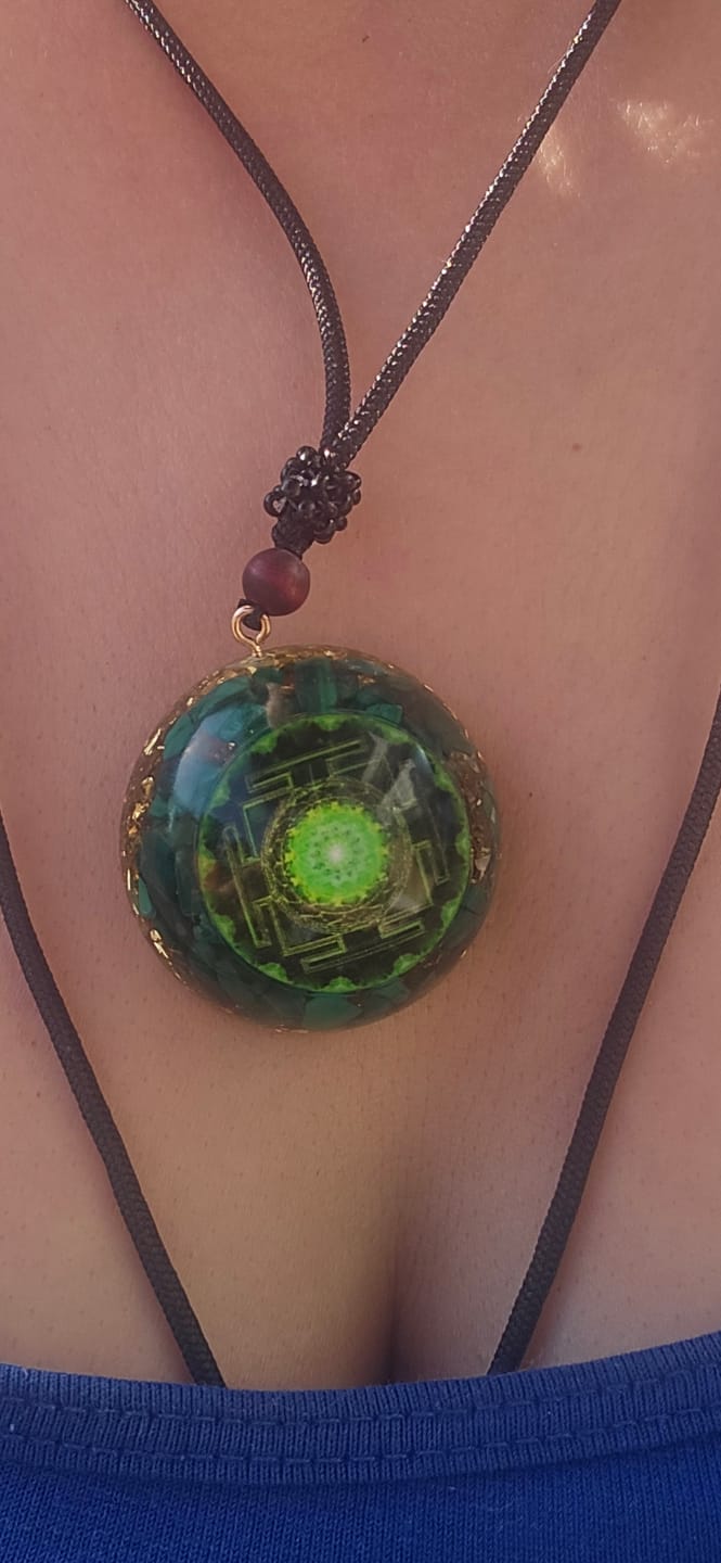 Customer photo review of Spiritual Protection Orgonite Necklace
