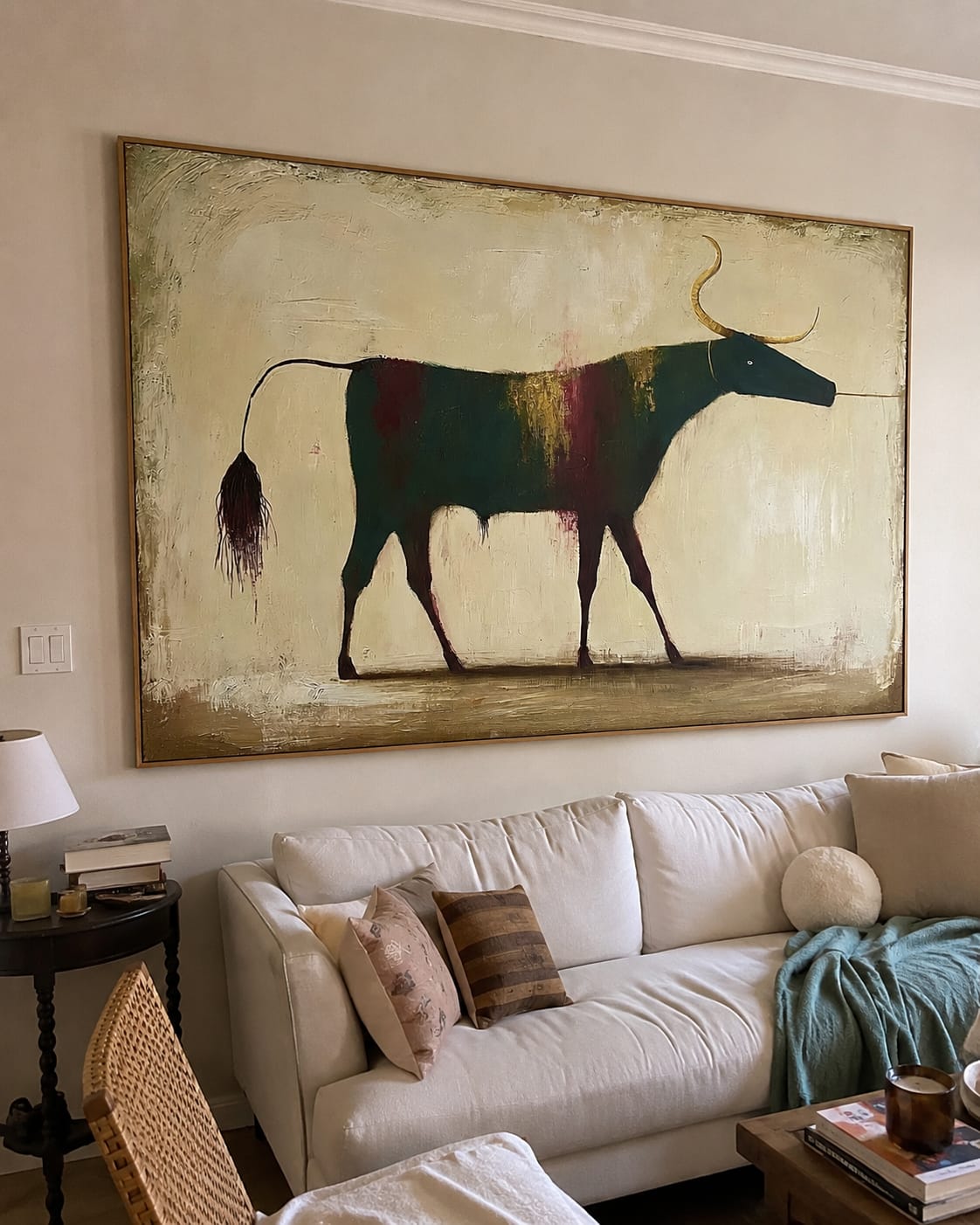 Customer photo review of Gilded Horn-Longhorn Bull Painting