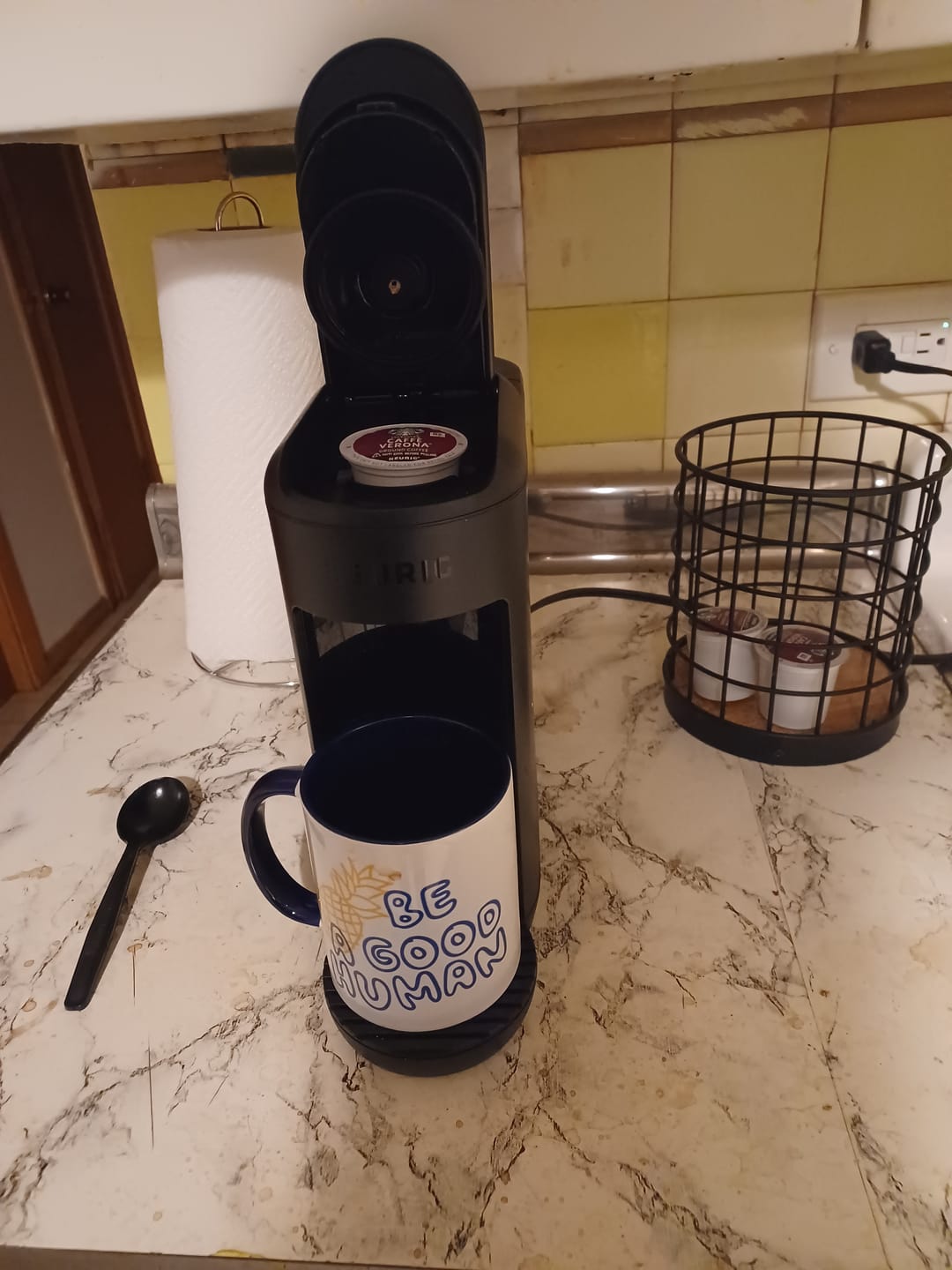 Customer photo review of Be A Good Human Pineapple Navy 11oz. Coffee Mug