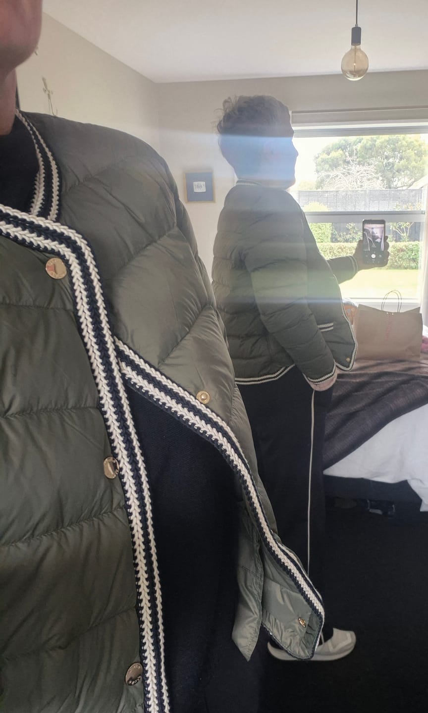 Customer photo review of Fern Puffer Down Jacket - Olive Green