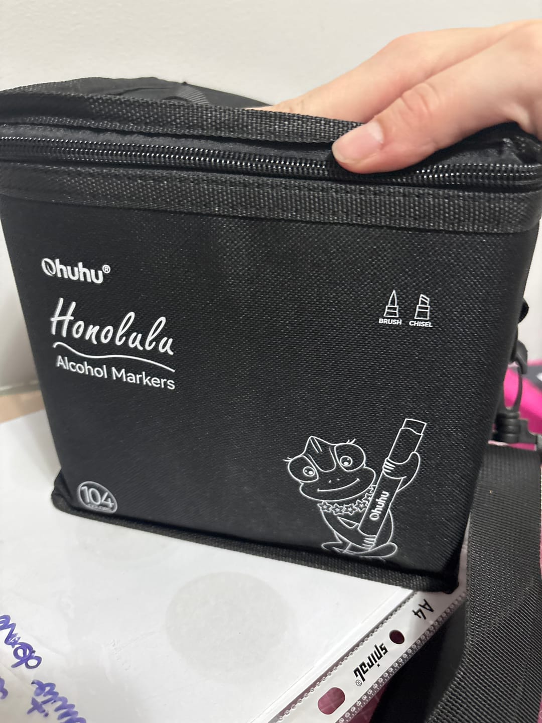Customer photo review of Ohuhu Honolulu 104 Colors Dual Tips Alcohol Art Markers (New Color Codes)