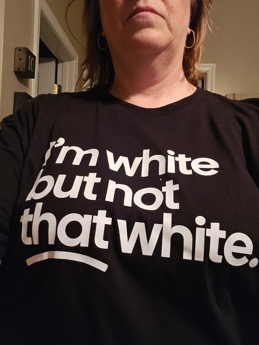 Customer photo review of I’m white but not that white Unisex Tee