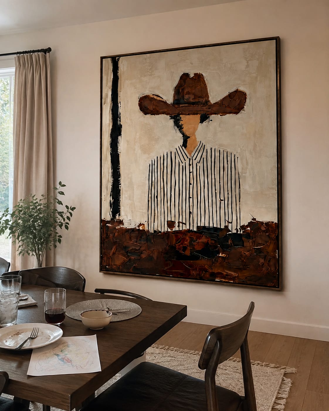 Customer photo review of Western Cowboy Wall Art｜Pinstripe Rancher
