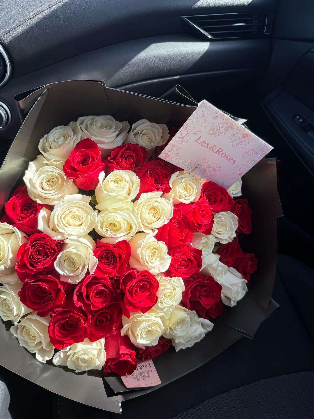 Customer photo review of White & Red Bouquet